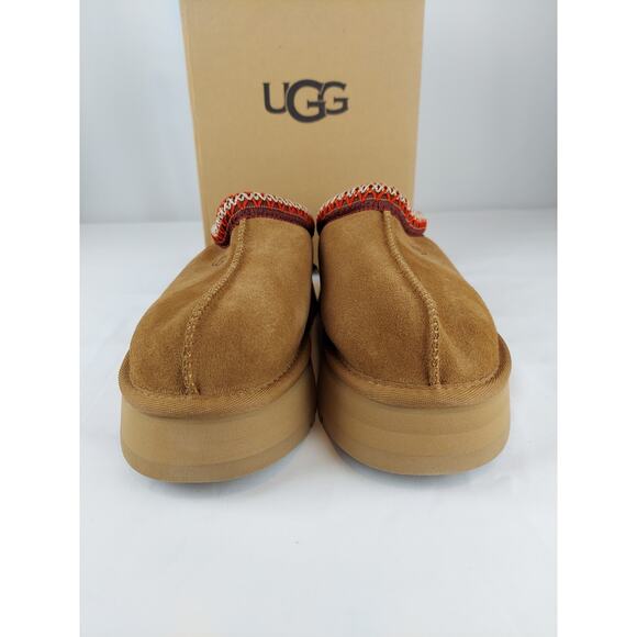 UGG Tazz Platform Suede Slippers Shoes Chestnut 1122553 New With Box Size 7 - Picture 5 of 12